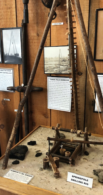 Spring pole drilling rig - taken at Oil Museum of Canada