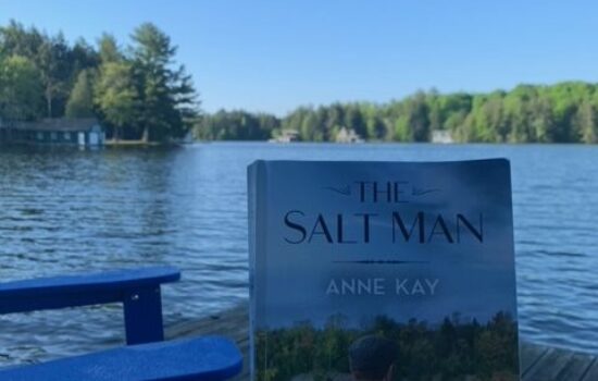 Dan reading The Salt Man in Muskoka